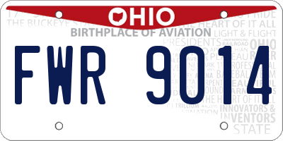 OH license plate FWR9014