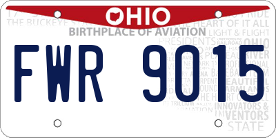 OH license plate FWR9015