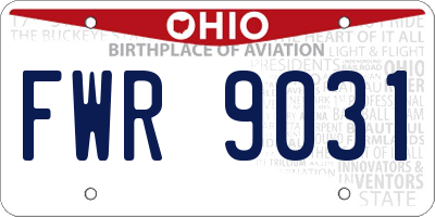 OH license plate FWR9031
