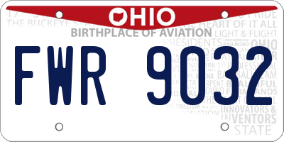 OH license plate FWR9032