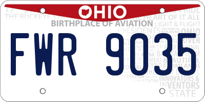 OH license plate FWR9035