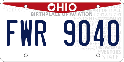 OH license plate FWR9040