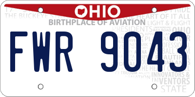 OH license plate FWR9043