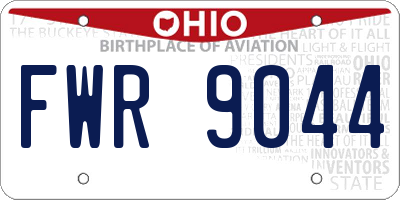 OH license plate FWR9044