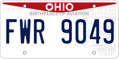 OH license plate FWR9049