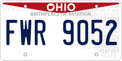 OH license plate FWR9052