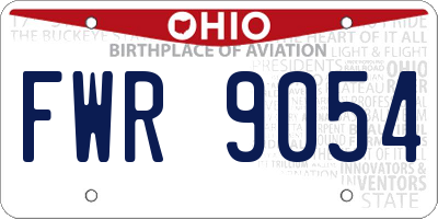 OH license plate FWR9054