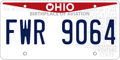 OH license plate FWR9064
