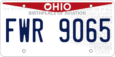 OH license plate FWR9065