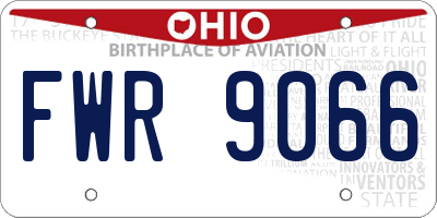 OH license plate FWR9066