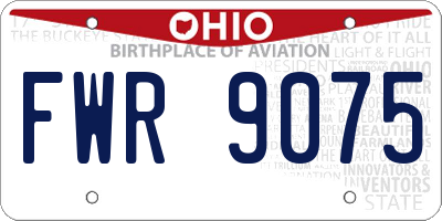 OH license plate FWR9075