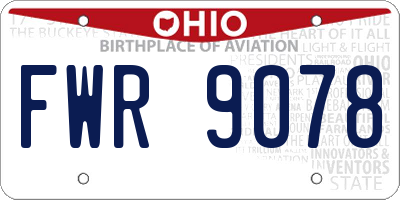 OH license plate FWR9078
