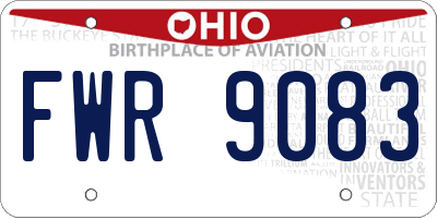 OH license plate FWR9083