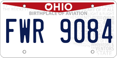 OH license plate FWR9084