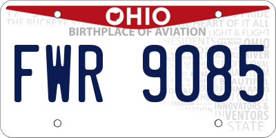 OH license plate FWR9085