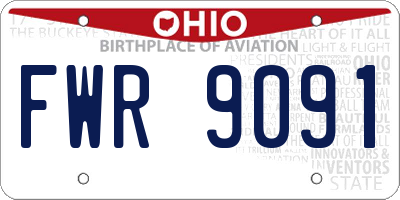 OH license plate FWR9091