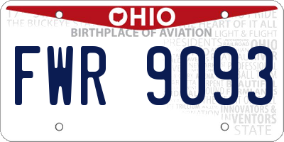 OH license plate FWR9093