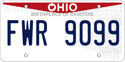 OH license plate FWR9099