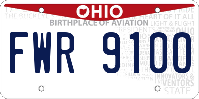 OH license plate FWR9100