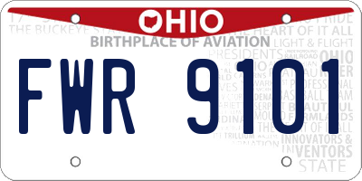 OH license plate FWR9101