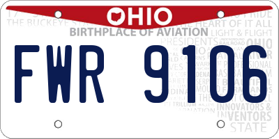 OH license plate FWR9106