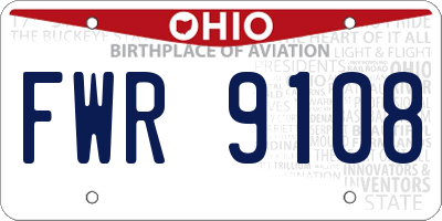 OH license plate FWR9108
