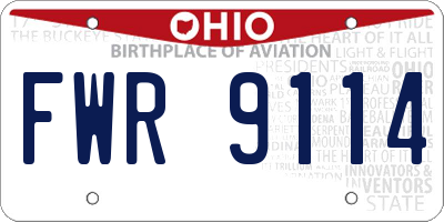 OH license plate FWR9114