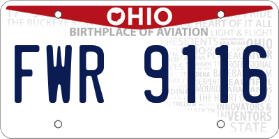 OH license plate FWR9116