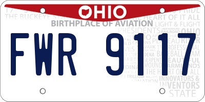 OH license plate FWR9117