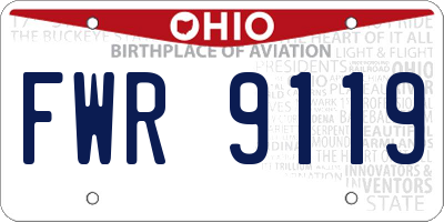 OH license plate FWR9119