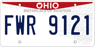 OH license plate FWR9121