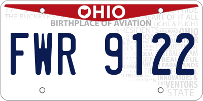 OH license plate FWR9122