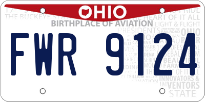 OH license plate FWR9124