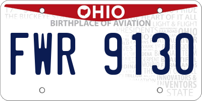 OH license plate FWR9130
