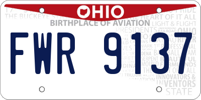 OH license plate FWR9137