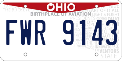 OH license plate FWR9143