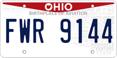 OH license plate FWR9144