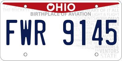 OH license plate FWR9145
