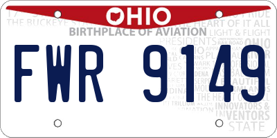 OH license plate FWR9149