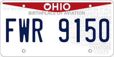OH license plate FWR9150