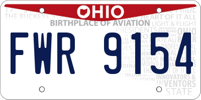 OH license plate FWR9154