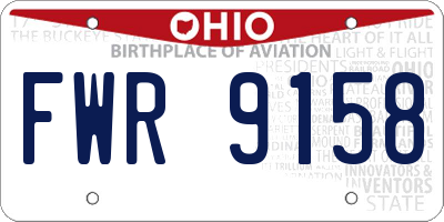 OH license plate FWR9158