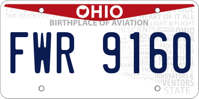 OH license plate FWR9160