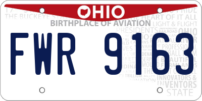 OH license plate FWR9163