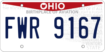 OH license plate FWR9167