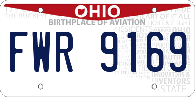 OH license plate FWR9169