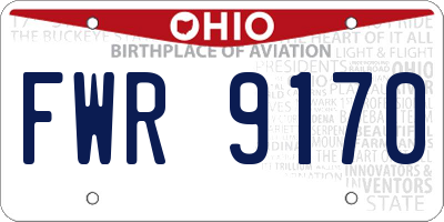 OH license plate FWR9170