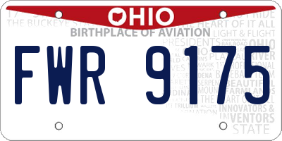 OH license plate FWR9175