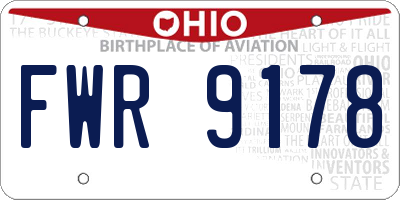 OH license plate FWR9178