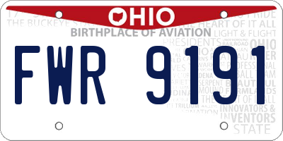 OH license plate FWR9191